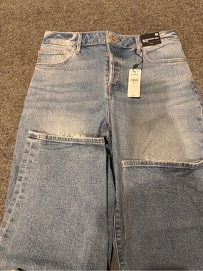 Express Light Blue High-Rise Cropped Jeans